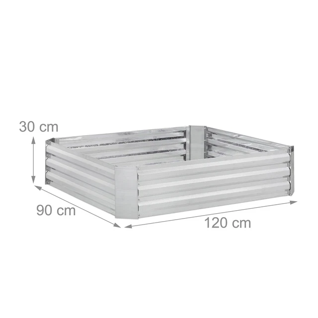Hochbeet Gemüsebeet Pflanzbeet Metall 30x120x90 Blumenbeet Salatbeet Kräuterbeet 4