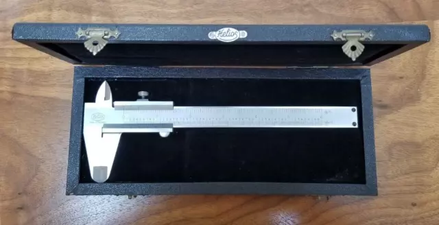 HELIOS Made in Germany CALIPER w/Case MACHINIST TOOL 1/128” & .001” Hardened SS