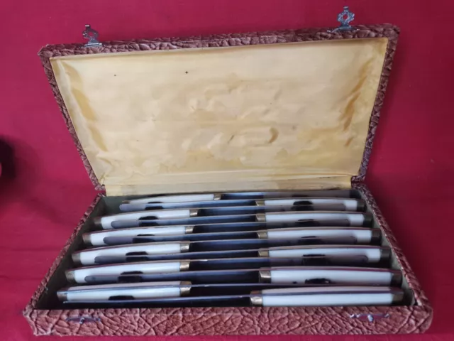 Ancien Coffret De 12 Couteaux Pradel Fils