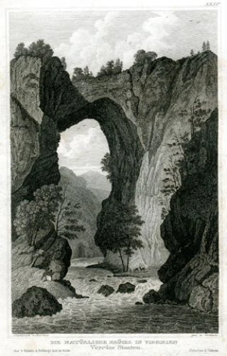 Die natürliche Brücke von Virginien - Stahlstich von Martini 213832