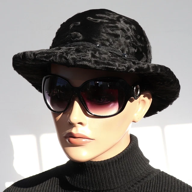 Chapeau En Fourrure Mouton Karakul (Astrakhan) - Taille M Beige - Style Jinnah - Occasion