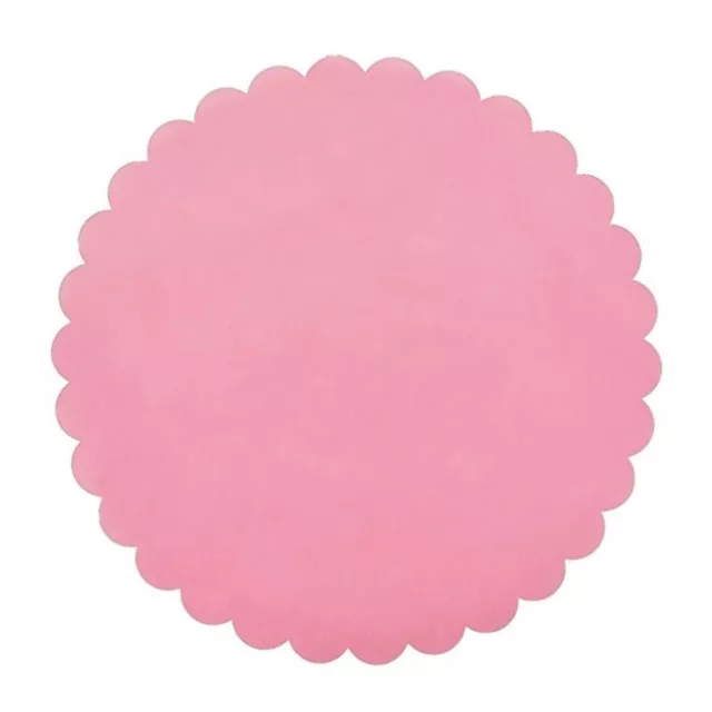 Velo fata Fiore Organza smerlato tondo cm 24 Rosa confezione da 50