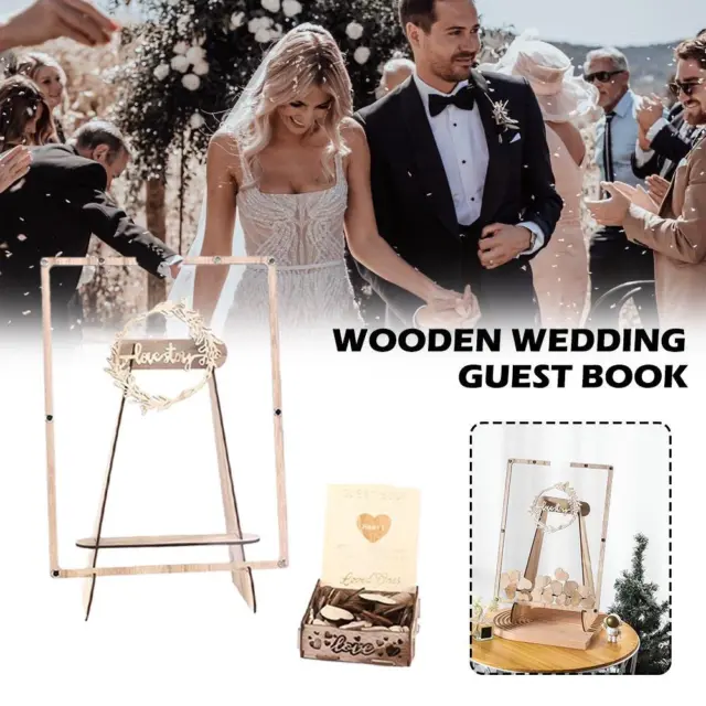 Libro de visitas de boda alternativa de madera Drop Mason Jar Box'