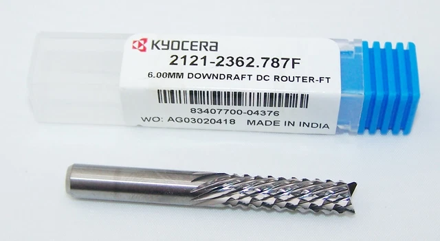 6.00mm (.2362") CARBIDE DIAMOND CUT ROUTER BURR  DOWNCUT  KYOCERA 2121-2362.787F