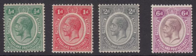 Nyasaland - 1921- S&G #100,101,103, 107 - Mnh