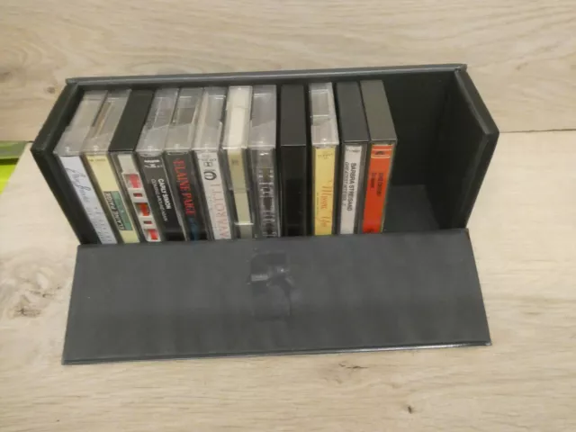 Restposten Vintage Musik Kassettenbänder in schwarzer Tragebox