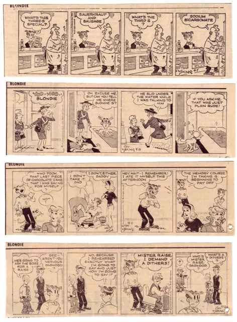 Blondie & Dagwood by Chic Young - 25 daily comic strips - Complete April 1972