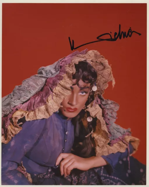 Marlene Dietrich Signed Autographed Color 8X10 Photo Stunning Pose!!