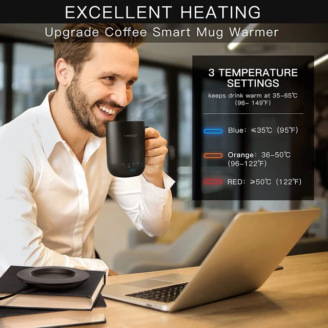VSITOO Control Smart Coffee Mug - 14oz Black - App Controlled Heated Coffee Cup 3
