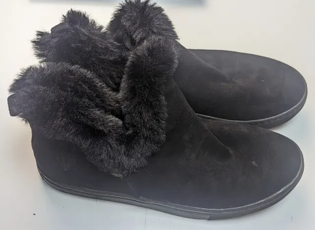 Rock And Candy Womens Faux Fur Lined Hard Sole Slipper Boots Black Size 11