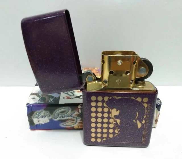Zippo 2006 G 06 Elvis Silhouette Purple Shimmer Brass Insert 3