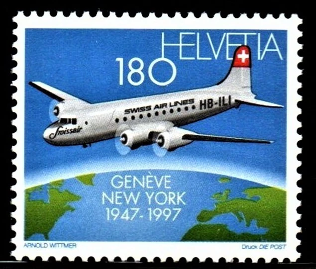 Schweiz MiNr. 1609 von 1997 Flugzeug Postfrisch N 0782