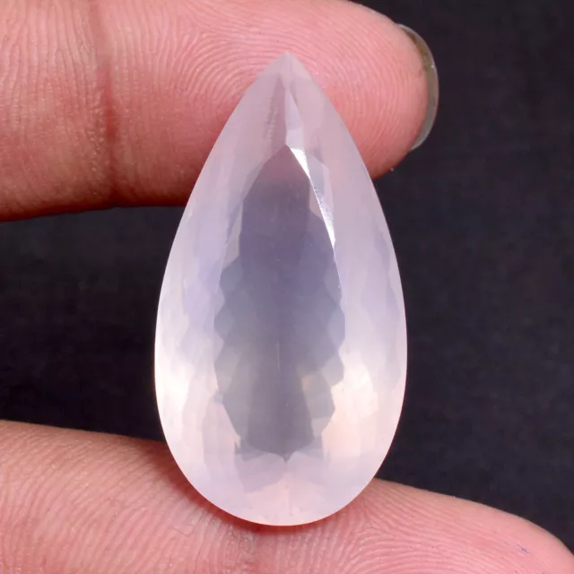42.00 Cts Natural Rose Quartz Pear Faceted Cut 33mm*17mm Untreated Huge Gemstone
