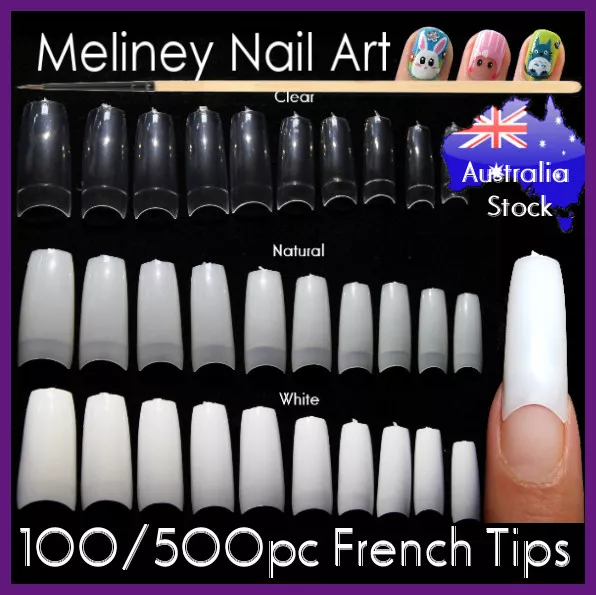 100/500Pc Quality Long False French Nail Tips Nails Fake Acrylic Gel UV Square 2