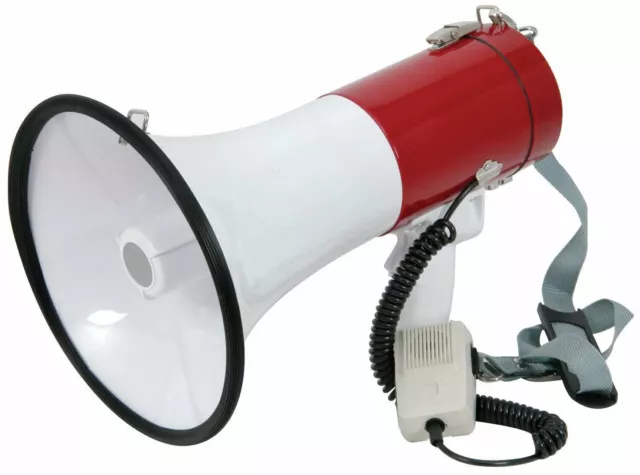 Megaphone Loud Speaker 30w Pistol Grip With Siren Horn 600M Projection MG-220D