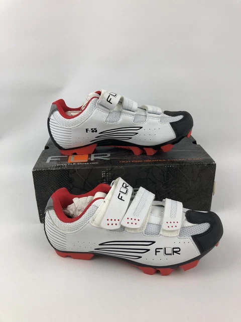FLR Cycling Shoes Red & White UK6 F-55 II Sport Hook & Loop Close  T731