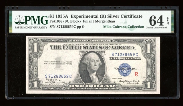 DBR 1935-A $1 Silver Experimental (R) Fr. 1609 PMG 64 EPQ Serial S71288659C