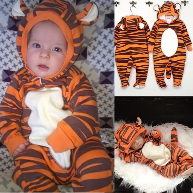 Vestiti neonato bambino bambina vestiti con cappuccio tigre abiti tuta con cappuccio