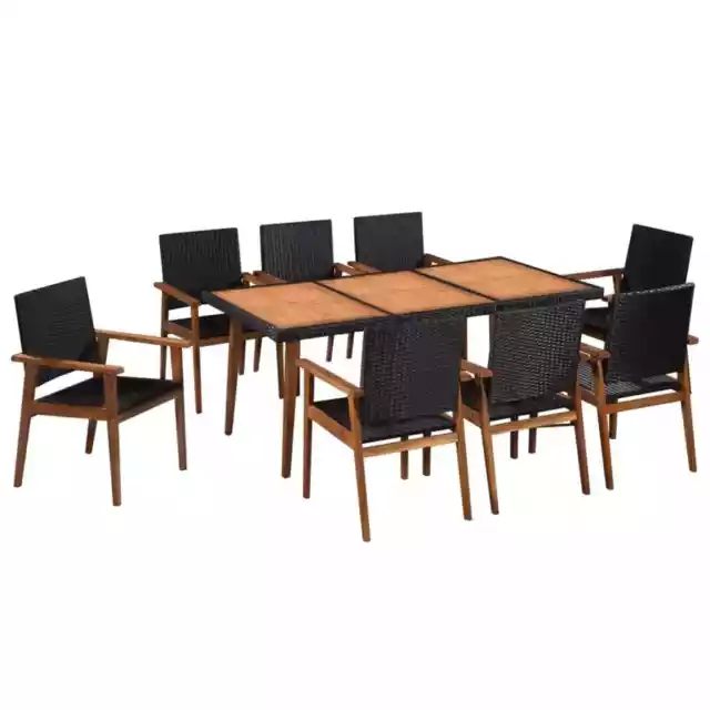 Mobilier Jardin Résine Tressée Noir/Marron Patio 5/7/9 pcs Multi Modèle