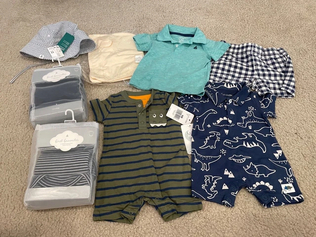 14 Baby Boy H&M Mac & Moon GAP Clothes T Shirt Top Bodysuit Outfit Lot NB 3-6m
