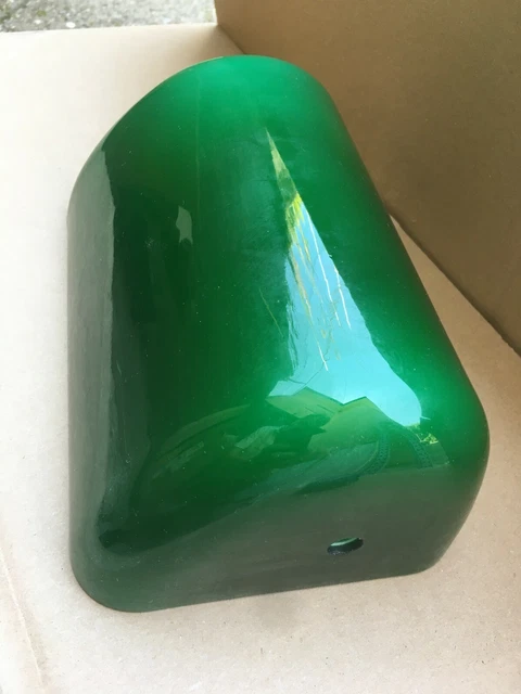 Vetro Di Ricambio Per Lampada Ministeriale Scrivania | Opalino Verde 23x14x7,5 Cm | Prodotto Made In Italy