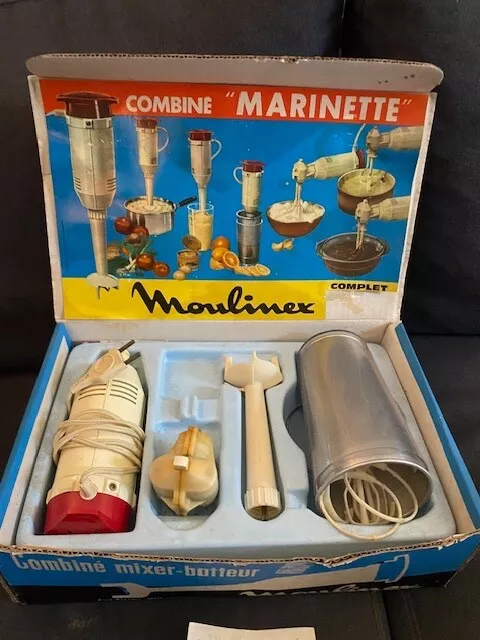 ROBOT COMBINE MARINETTE MIXEUR BATTEUR MOULINEX VINTAGE ustensile cuisine