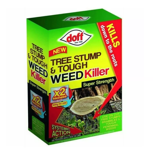 Doff Tree Stump Killer Tough Weed Weedkiller Deep Root Sachet 2pk in BOX