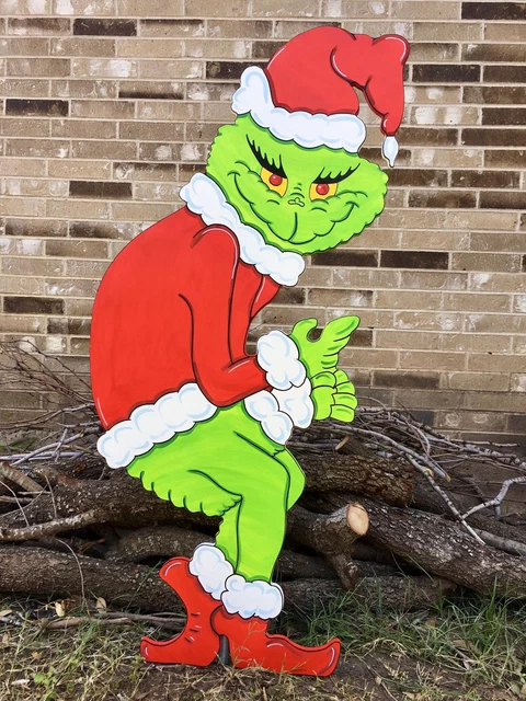 GRINCH Stealing the CHRISTMAS Lights Lawn Yard Art Decoration CUTE Right