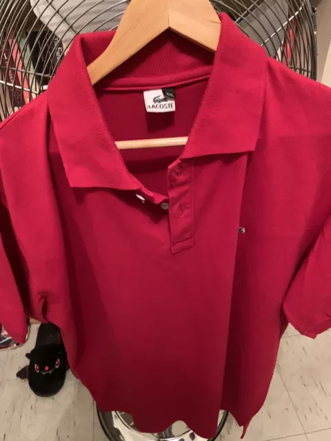 Lacoste Men's Polo Shirt Tennis Pickleball Golf Classic Cotton Red Size 2XL