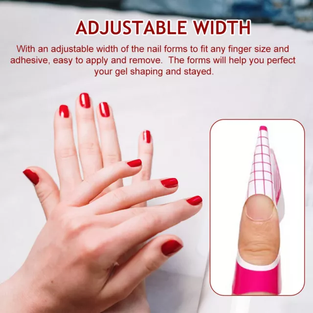 100pcs SelfFly Shape Paper Nail Form Adjustable Width For Gel Builder