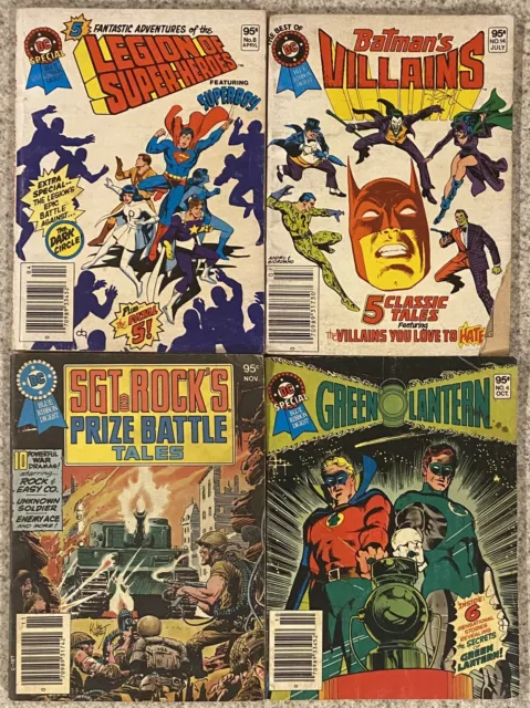 LOT of 4 DC Blue Ribbon Comic Digest SGT ROCK Batman’s Villains GREEN LANTERN FN