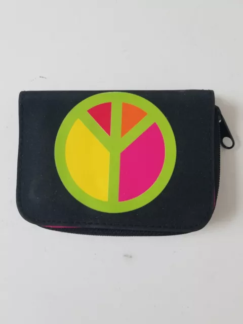 Peace Sign Change Coin Purse keychain wallet ID holder tub4