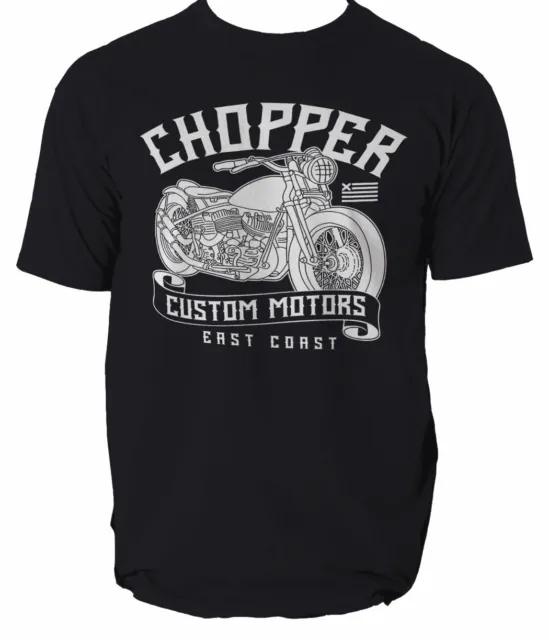 S T Chopper Shirt Mens Biker Motorbike Motorcycle Retro Top Old Garage S-3XL