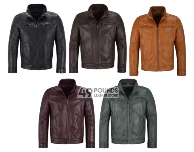 Mens Classic Leather Jacket Italian Fit Classic Real Leather Bomber Jacket 999