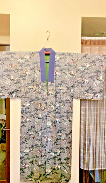 Vintage Japanese Juban kimono - for Mens Juban Kimono Robe/tenugui/2items 2