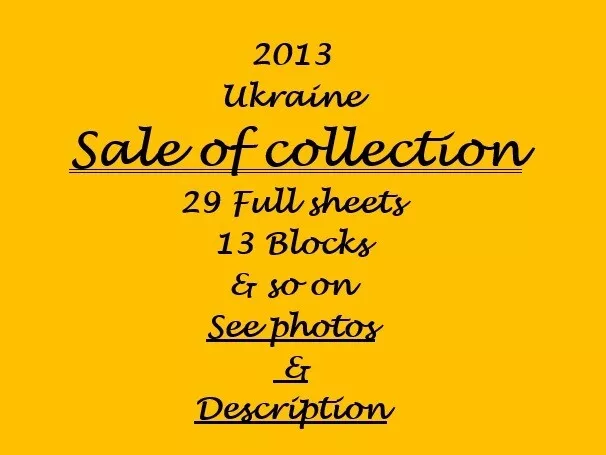 Ukraine 2013 almost Complete set stamps, sheets & so on MNH Sale of Collection
