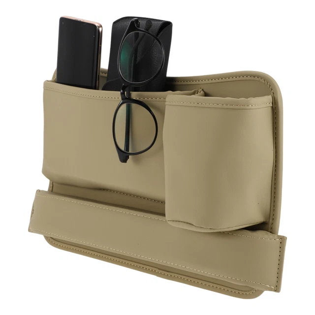 Organisateur Siège Voiture Universel 30x20 Cm - Noir, Cuir PU | Rangement Téléphone, Clés, Verres, Avec Porte-gobelet - 3