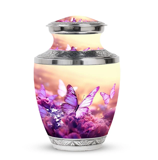 Small Cremation Urn Adult Butterflies Fly Sunset Meadow (3 Inch) Pack Of 1