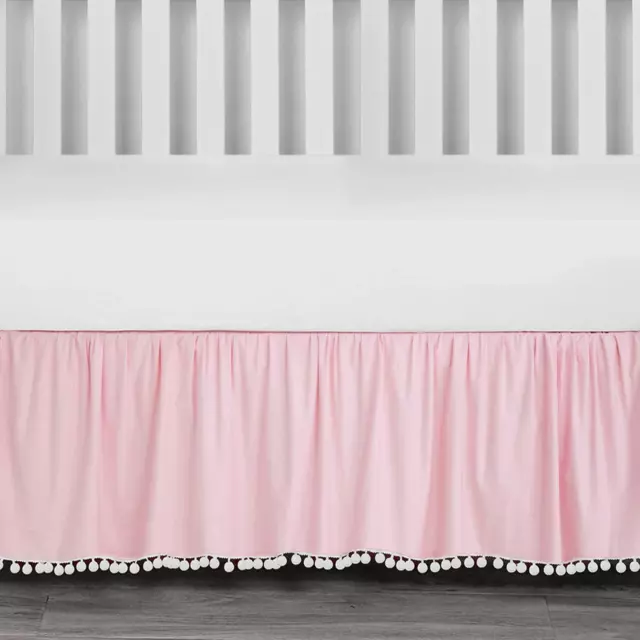 The Peanut Shell Pink Dust Ruffle - Baby - Girl - 100% Cotton - Nursery Sheets