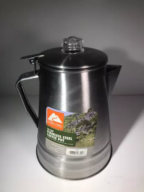 Ozark Trail 10-Cup Stainless Steel Percolator Coffee Pot  - Camping  Kettles & Coffee Pots, Facebook Marketplace
