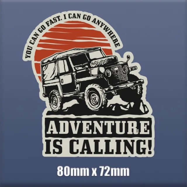 Adventure Is Calling 4x4 - Adesivo Vinile Autoadesivo 80mm x 72mm S72