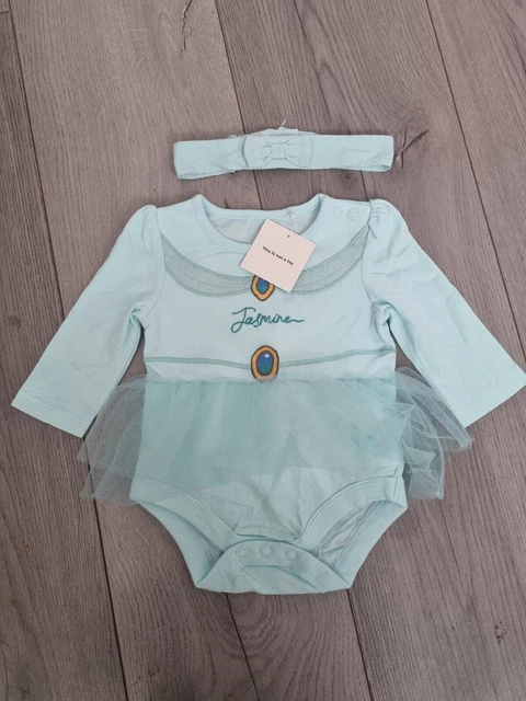 Tu Disney Princess Baby Girls Tutu Bodysuit & Headband Aged 0-3 Months Brand New