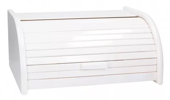 Panera de madera con puerta enrollable para guardar panes Larga Color Blanco