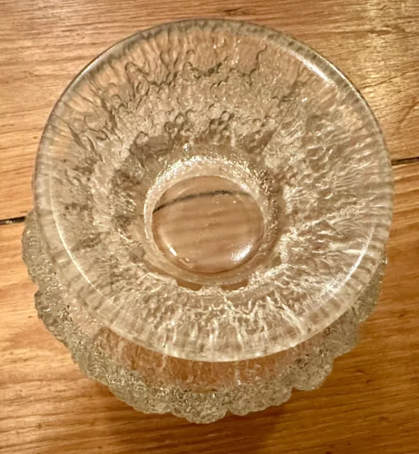 Bowle Glas 70s Skandinavien Iittala Kunstglas Rinde Eis Arktis Georgshütte 3