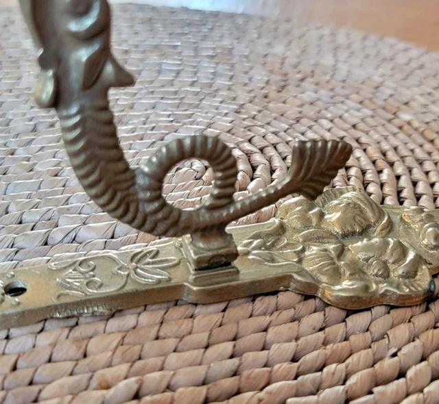 Vintage Brass Wall Hook, Hat Hook, Coat Hook - Dragon, Fish Style 3