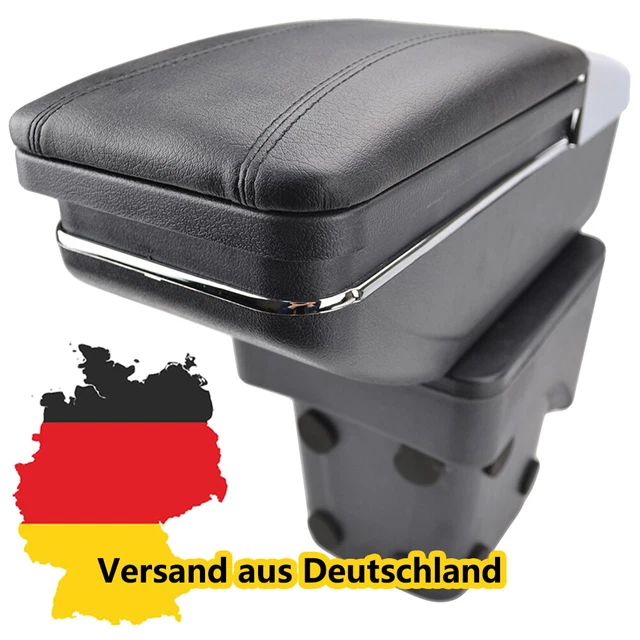 KAERGK Braccioli Auto Per Opel Corsa D 2006-2014 Console Centrali Per Auto Doppio Spazio Di Stoccaggio Con Portabicchieri Montaggio Facile Pelle Comoda E Resistente Nero (Linea Rossa - Foto 2