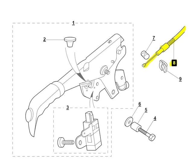 thumbnail image 2 of XK8 XKR X100 Front Handbrake Cable 96-01 – Park Brake Lever 4.0 V8 MJB5150AA 2 of 4