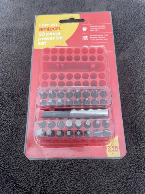 33PC Security Torque Power Screwdriver Bit Set Belt Clip Holder Torx Pozi Star.”