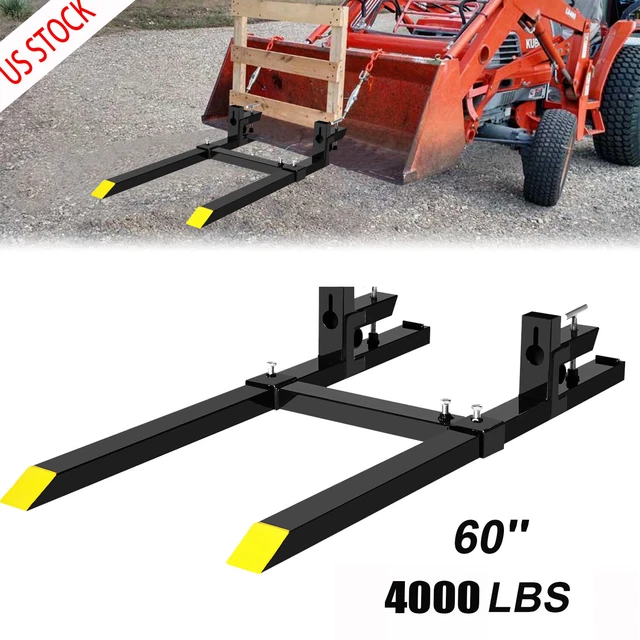 4000lb Tractor Pallet Fork 60'' Bucket Clamp On For Backhoe Skid Steer Loader