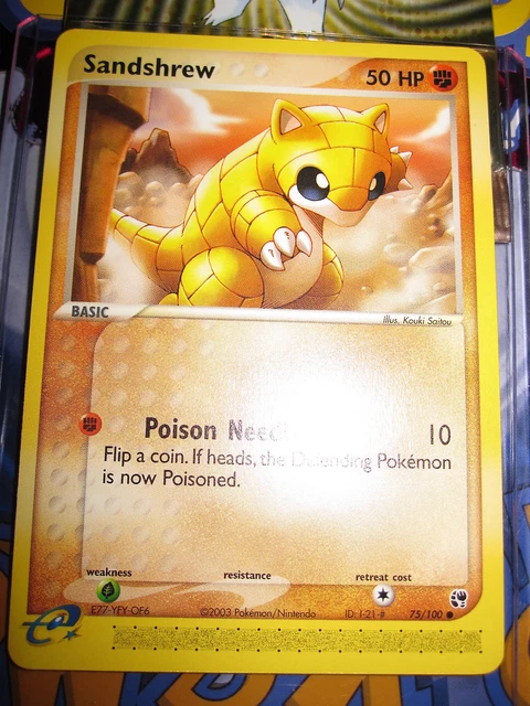 Pokemon Mint (◕‿◕✿) Ex Sandstorm English Sandshrew 75/100 Com 1St Edition (2003)